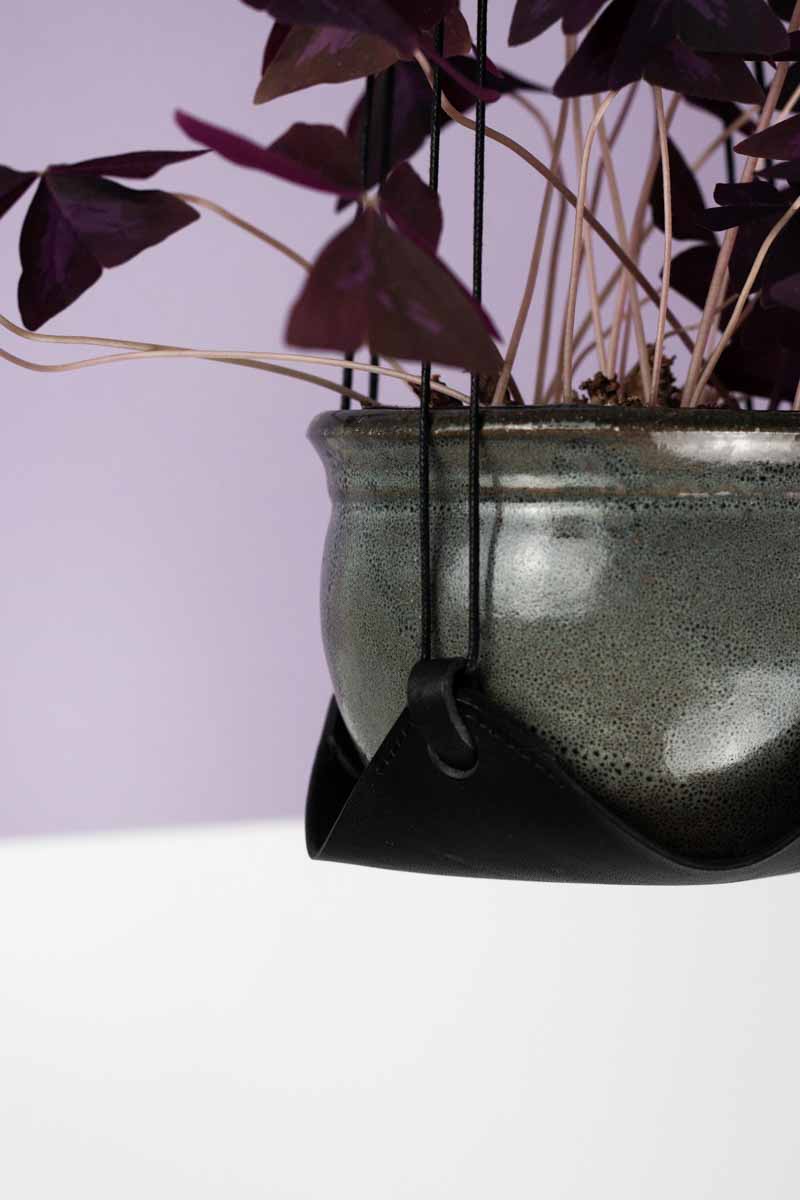 Pflanzenhänger aus Leder in schwarz von Laura Stolz Ansicht 6